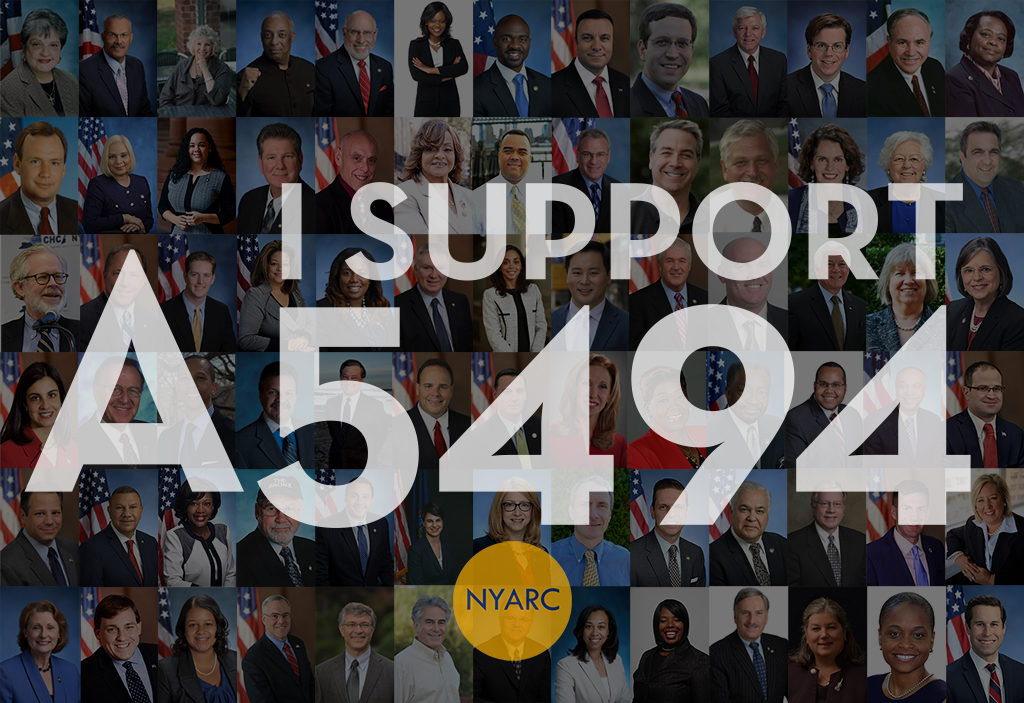 Montage of 78 New York Assembly Members with the words I Support A5494
